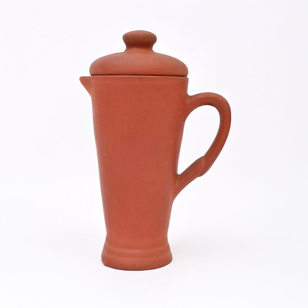 Handcrafted Clay Water Jug Set with 2 Cups | Natural Terracotta Drinkware