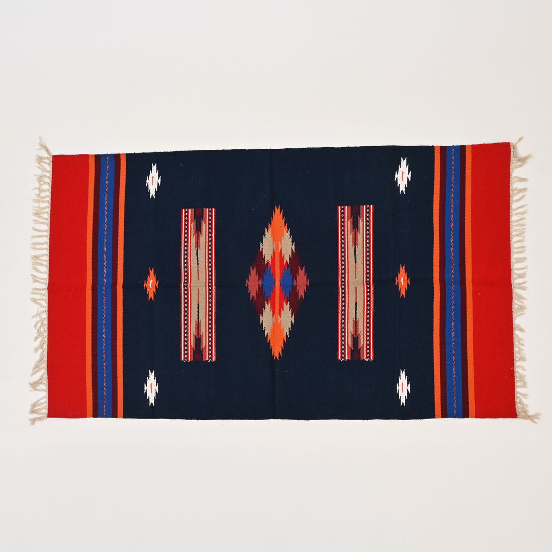 Gadpa Warangal Durry | Multicolor Handwoven Rug | 60x36"