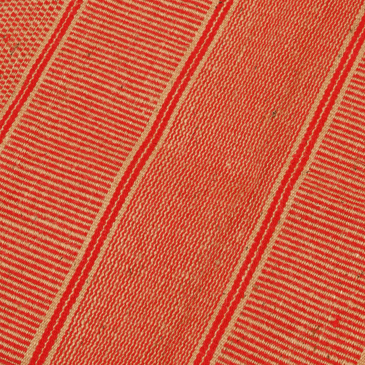 Handwoven Jute and Cotton Rug | 24x72” Coral & Red Runner