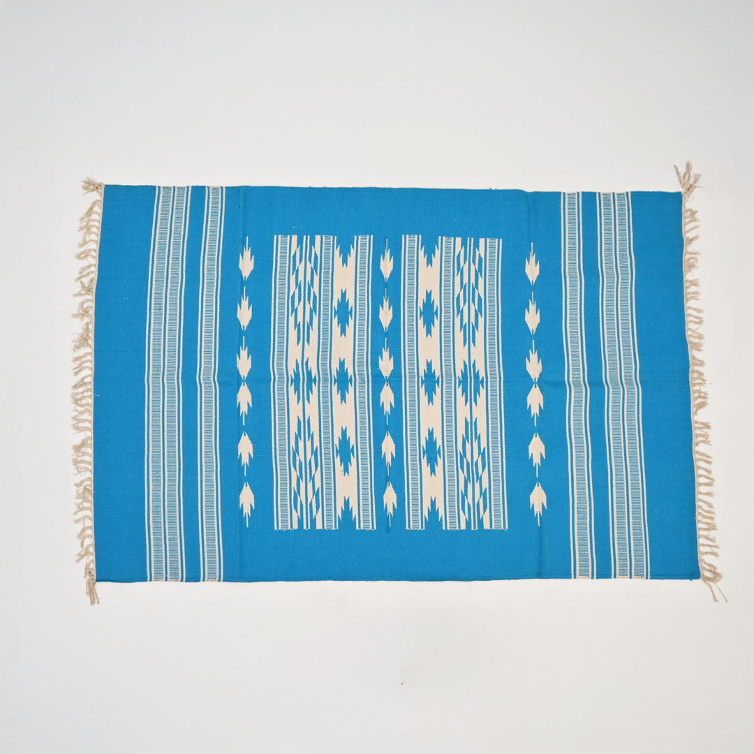 Handwoven Cotton Area Rug | 48x72” Sky Blue