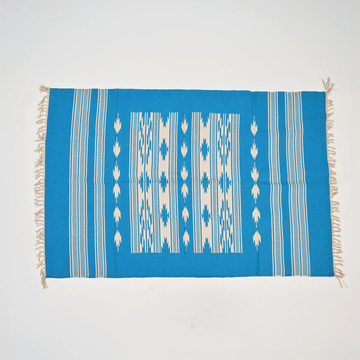 Handwoven Cotton Area Rug | 48x72” Sky Blue