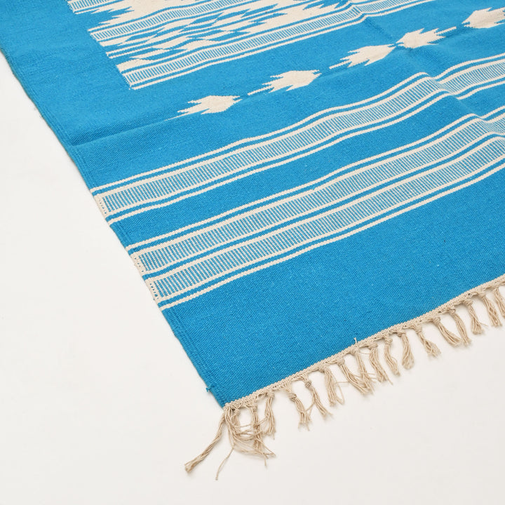 Handwoven Cotton Area Rug | 48x72” Sky Blue