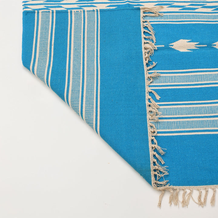 Handwoven Cotton Area Rug | 48x72” Sky Blue
