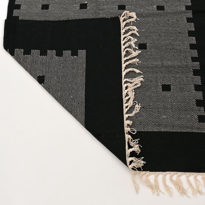 Handwoven Cotton Area Rug | 36x60” Black & White