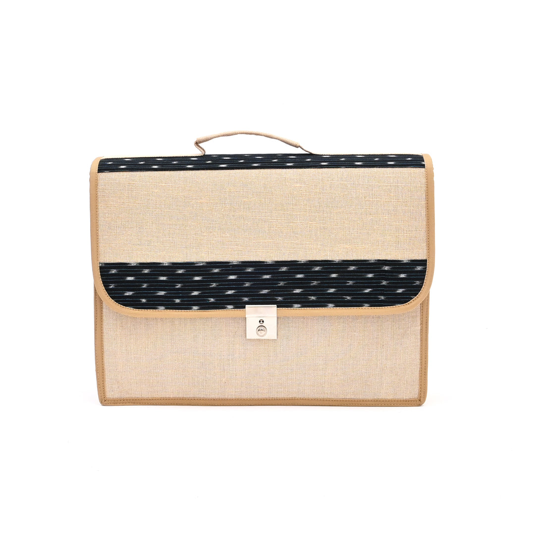 Jute Cotton Office Satchel Bag | Sustainable Professional Bag 16"