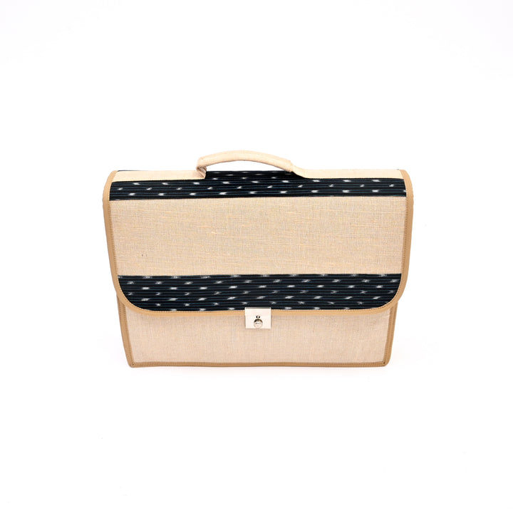 Jute Cotton Office Satchel Bag | Sustainable Professional Bag 16"