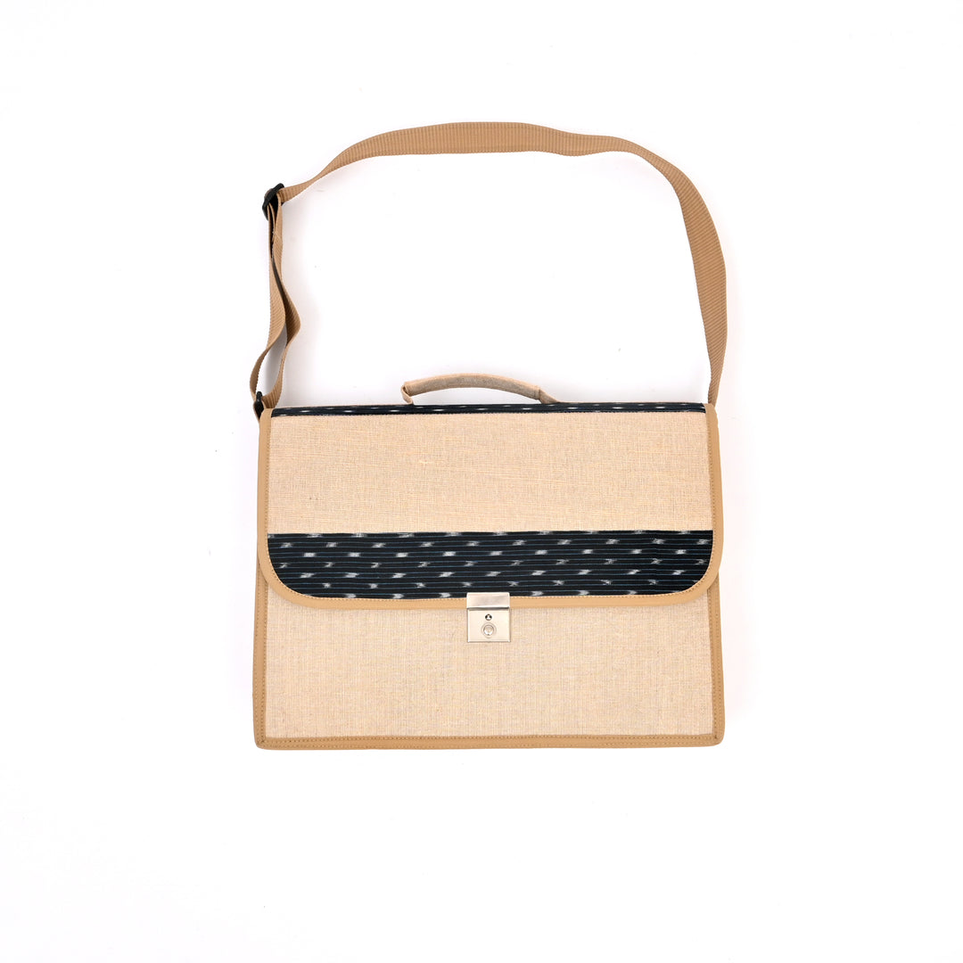 Jute Cotton Office Satchel Bag | Sustainable Professional Bag 16"