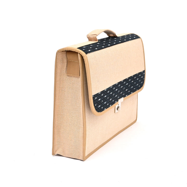 Jute Cotton Office Satchel Bag | Sustainable Professional Bag 16"