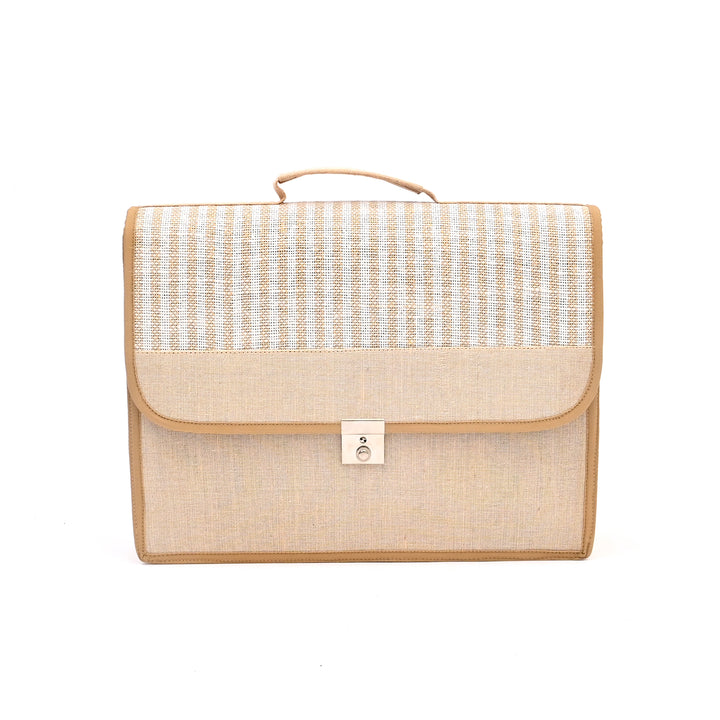Jute Cotton Office Messenger Bag | Eco Professional Crossbody 16"