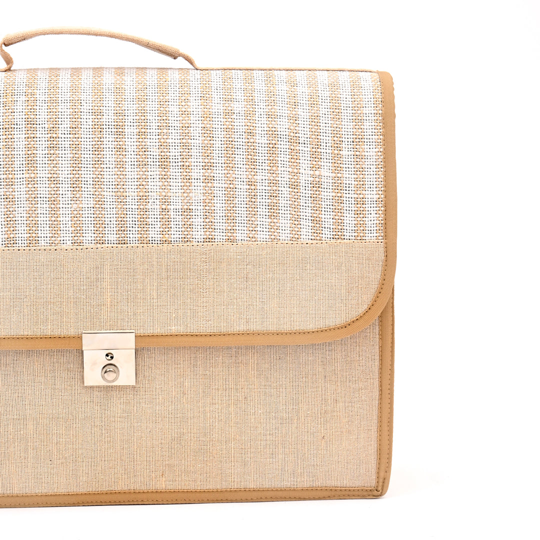 Jute Cotton Office Messenger Bag | Eco Professional Crossbody 16"