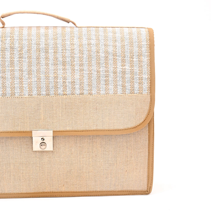Jute Cotton Office Messenger Bag | Eco Professional Crossbody 16"
