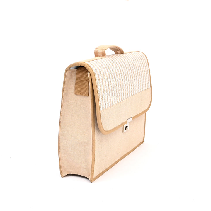 Jute Cotton Office Messenger Bag | Eco Professional Crossbody 16"