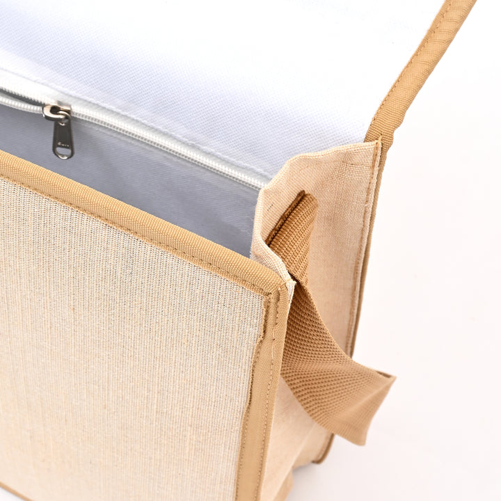 Jute Cotton Office Messenger Bag | Eco Professional Crossbody 16"