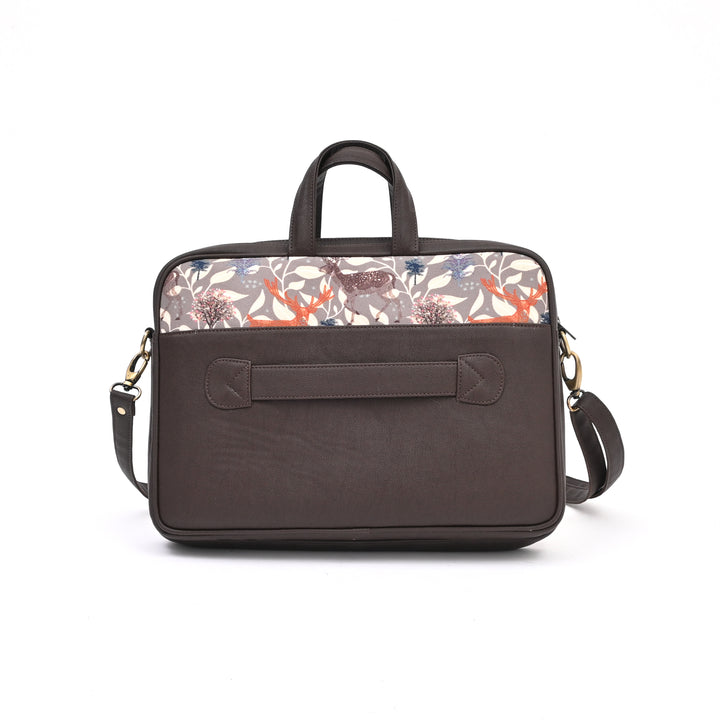 Forest Vibes Laptop Bag | Sky Blue Deer Print Office Bag 15"