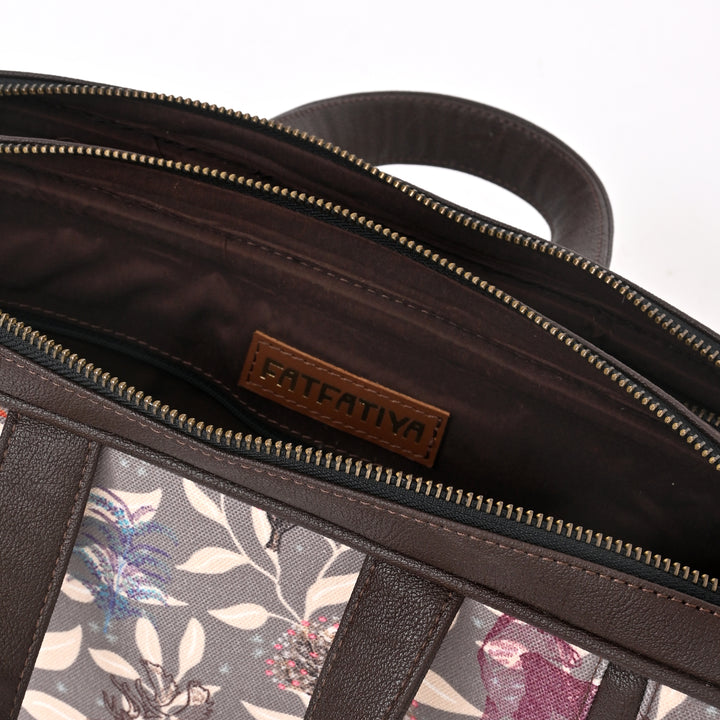 Forest Vibes Laptop Bag | Sky Blue Deer Print Office Bag 15"