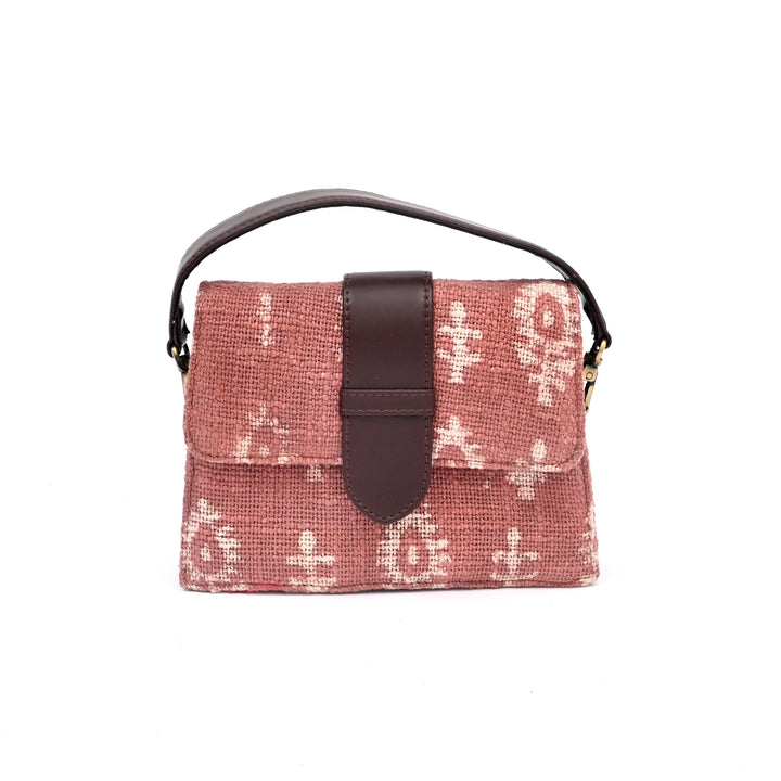 Short Sling Handbag with Floral Block Print