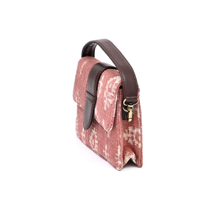 Short Sling Handbag with Floral Block Print