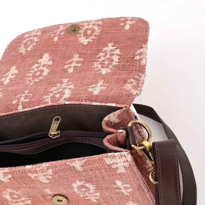 Handwoven Long Flap Sling Bag