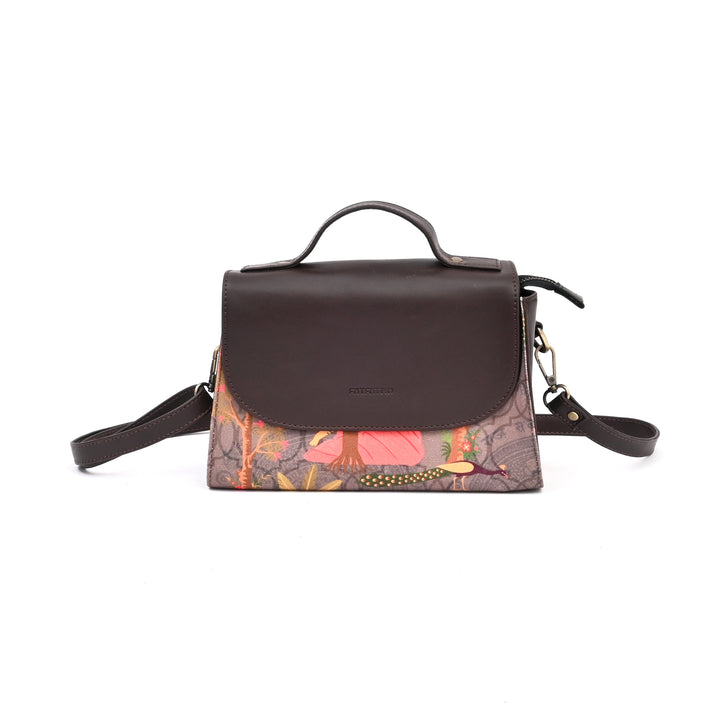 Royal Garden Satchel Bag | Multicolor Vegan Leather 10"
