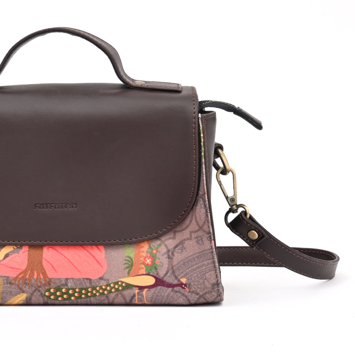 Royal Garden Satchel Bag | Multicolor Vegan Leather 10"