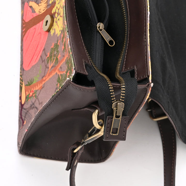 Royal Garden Satchel Bag | Multicolor Vegan Leather 10"