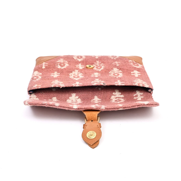 Handcrafted Zigzag Ikat iPad Cover Bag | Clutch Style with Faux Leather Accents