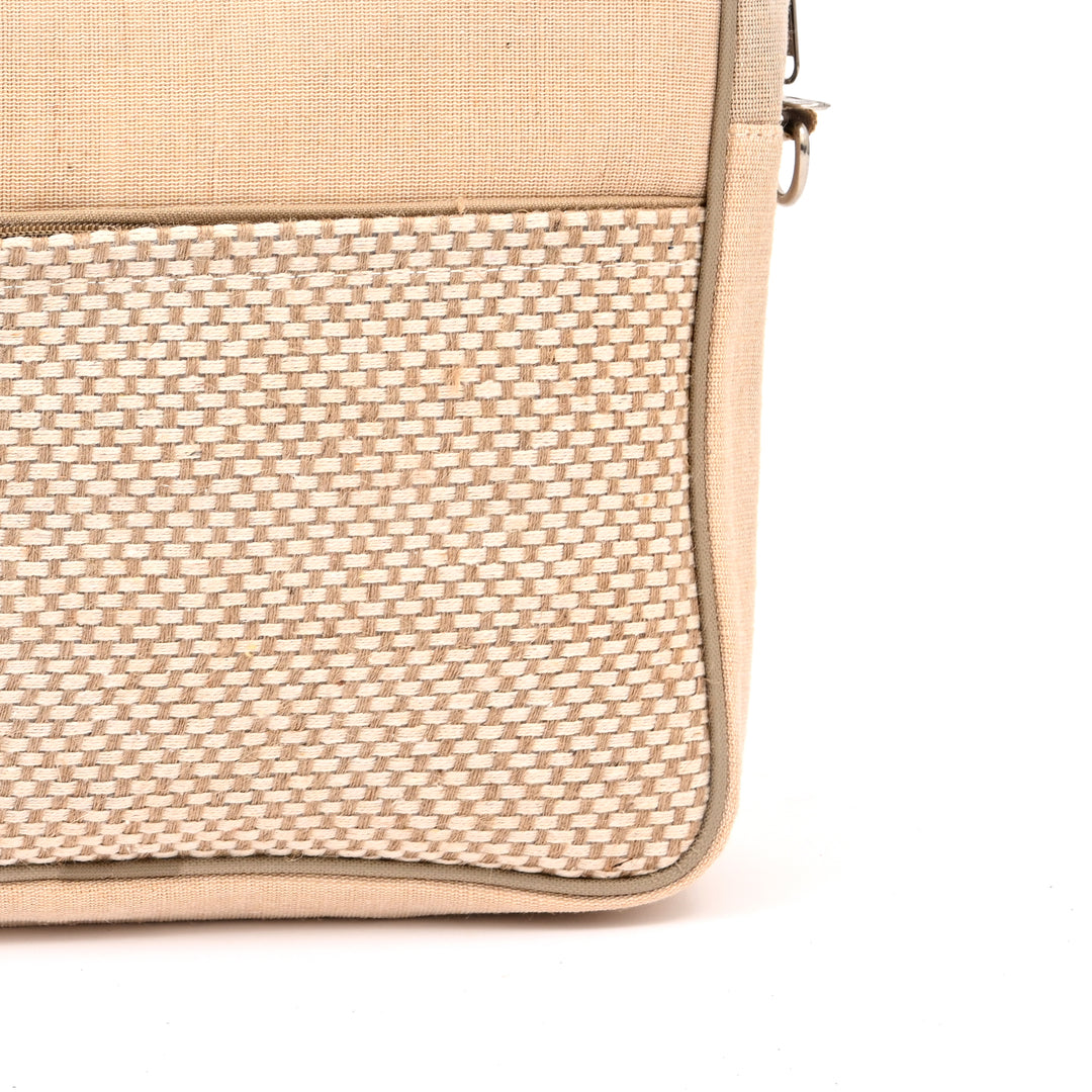 Natural Jute Cotton Office Bag | Sustainable Professional Tote 16"