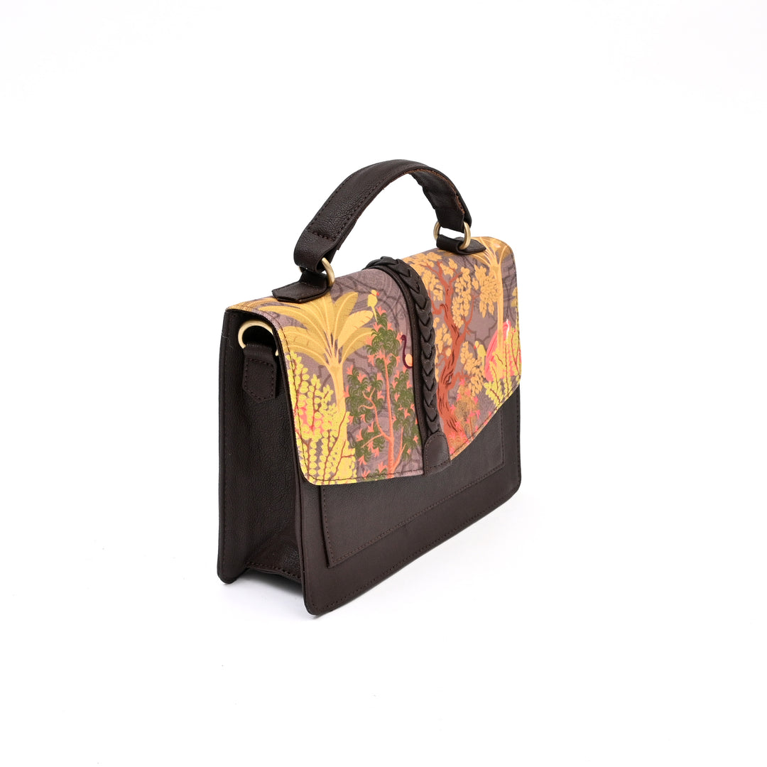 Garden Theme Satchel Bag | Multi, 10x3.5x8"