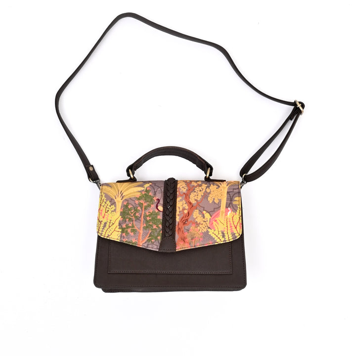 Garden Theme Satchel Bag | Multi, 10x3.5x8"