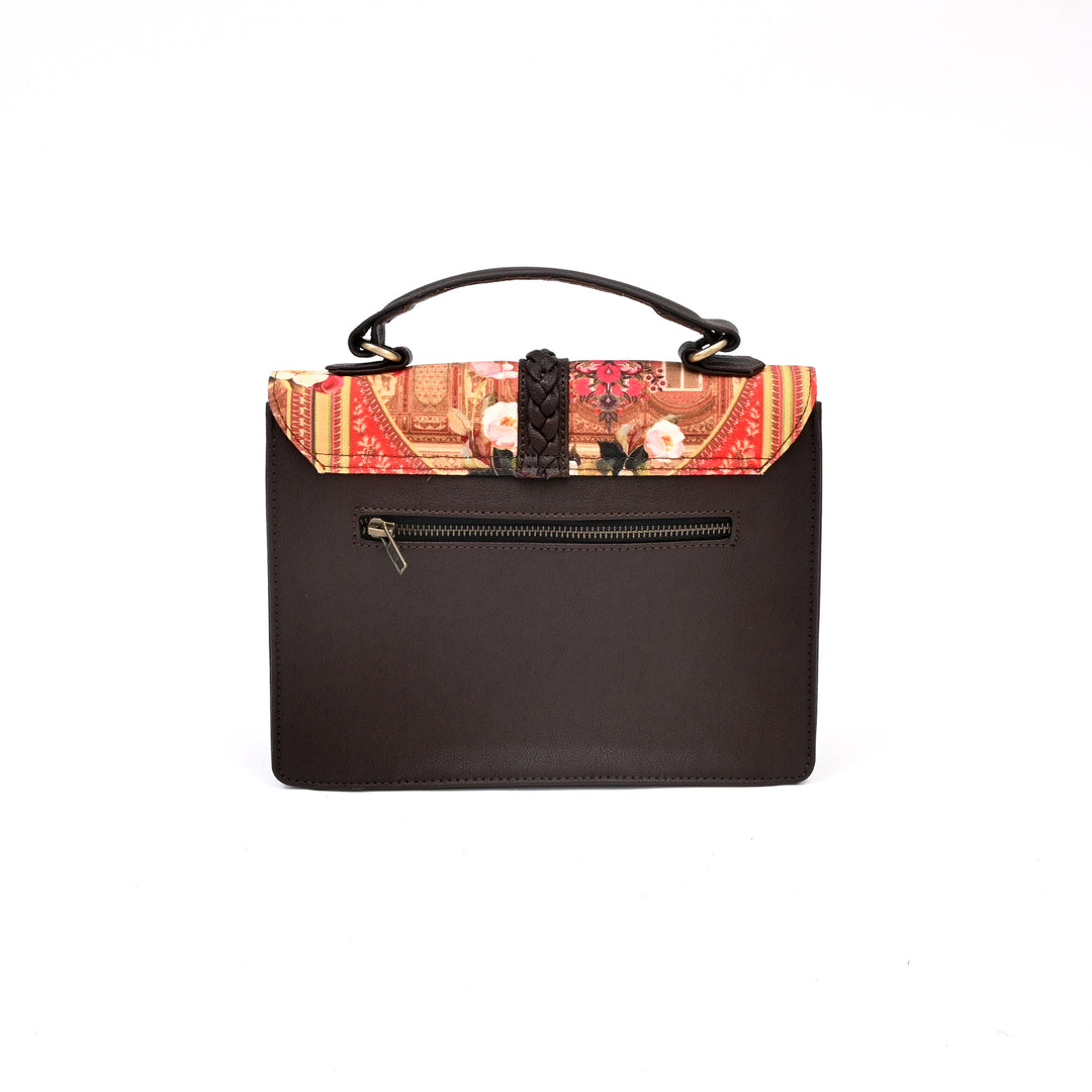 Haveli Theme Satchel Bag | Multi, 10"x3.5"x8"