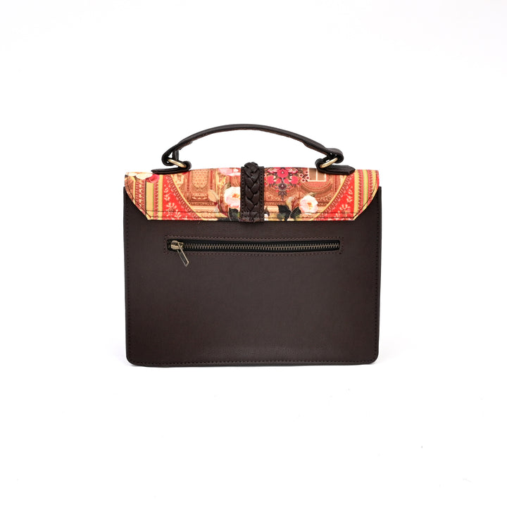 Haveli Theme Satchel Bag | Multi, 10"x3.5"x8"