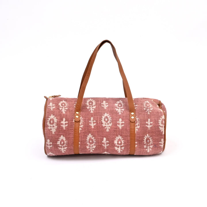 Handcrafted Duffel Bag with Ikat Pattern