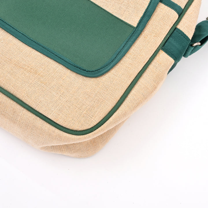 Beige Jute Silk Office Tote | Premium Natural Fiber Bag 16"
