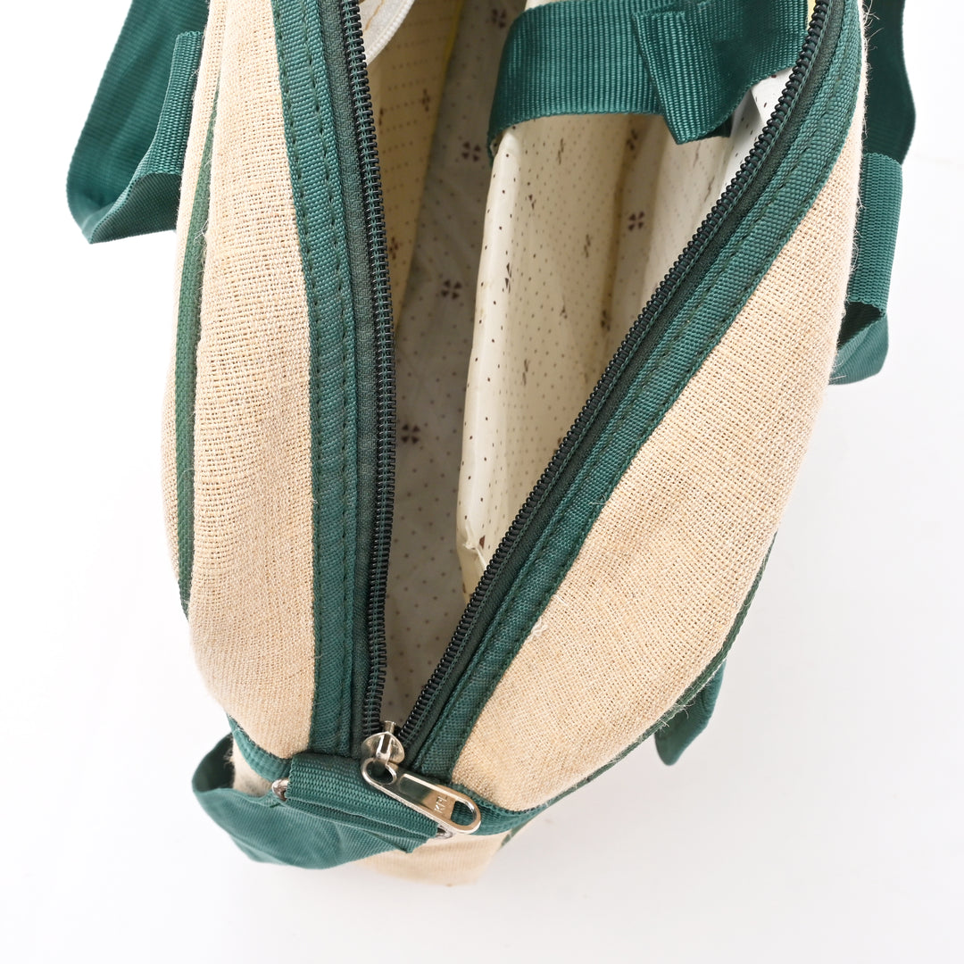 Beige Jute Silk Office Tote | Premium Natural Fiber Bag 16"