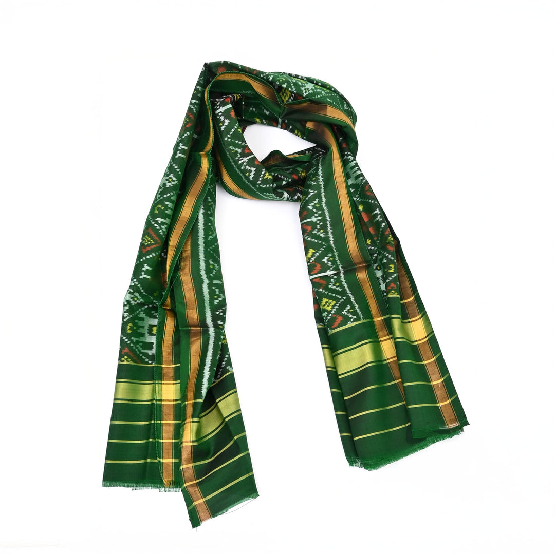Ikat Patola Handloom Silk Stole | 86" x 22.5"