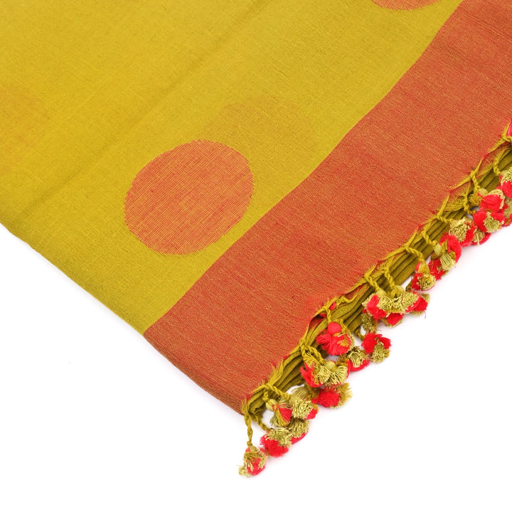 Artisan Handwoven Cotton Scarf | Traditional Craft Dupatta | Generous 100"x36"