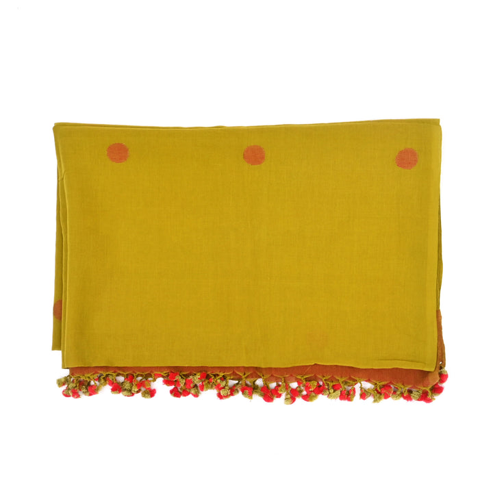 Artisan Handwoven Cotton Scarf | Traditional Craft Dupatta | Generous 100"x36"