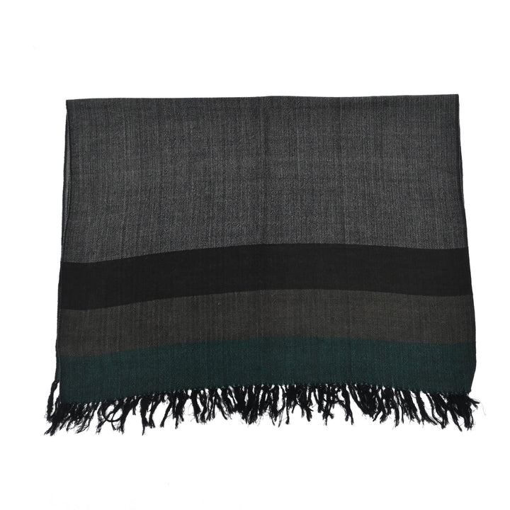 Artisan Wool Stole | Reversible Design with Bold Multicolor Stripes, 80"x28"