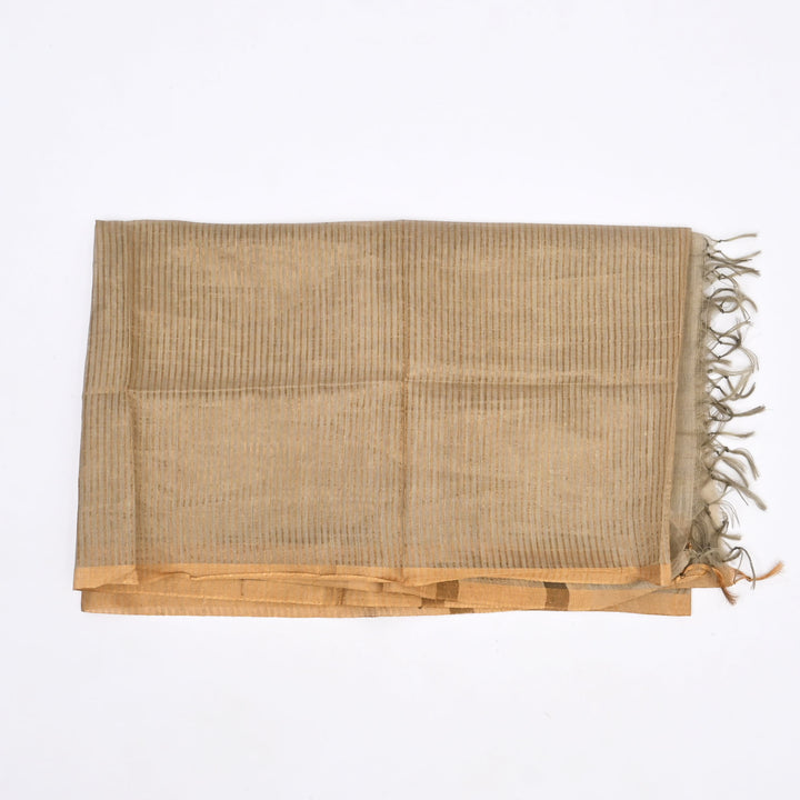 Handwoven Silk Stole with Zari Border | 90X29"