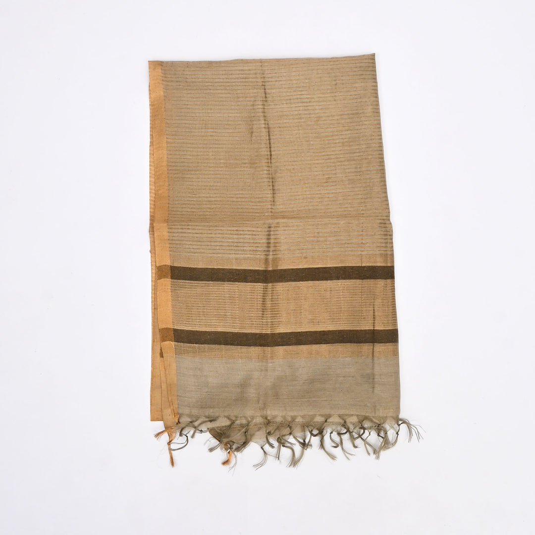 Handwoven Silk Stole with Zari Border | 90X29"