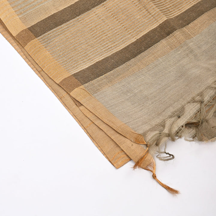 Handwoven Silk Stole with Zari Border | 90X29"