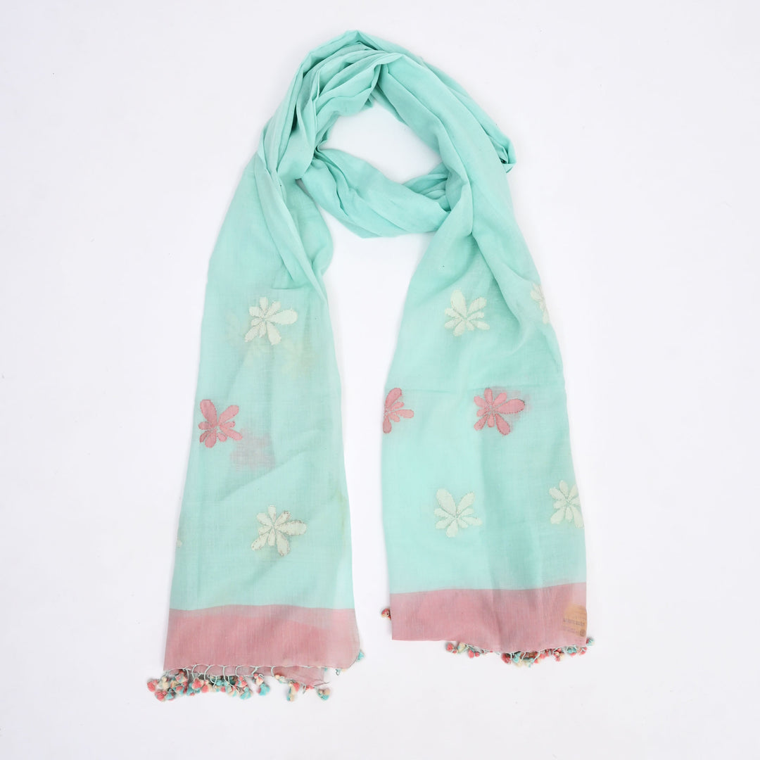 Pure Cotton Handloom Dupatta, 100"x36" | Traditional Artisan Weave Scarf