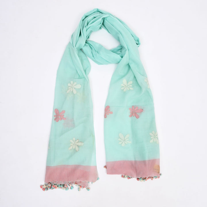Pure Cotton Handloom Dupatta, 100"x36" | Traditional Artisan Weave Scarf
