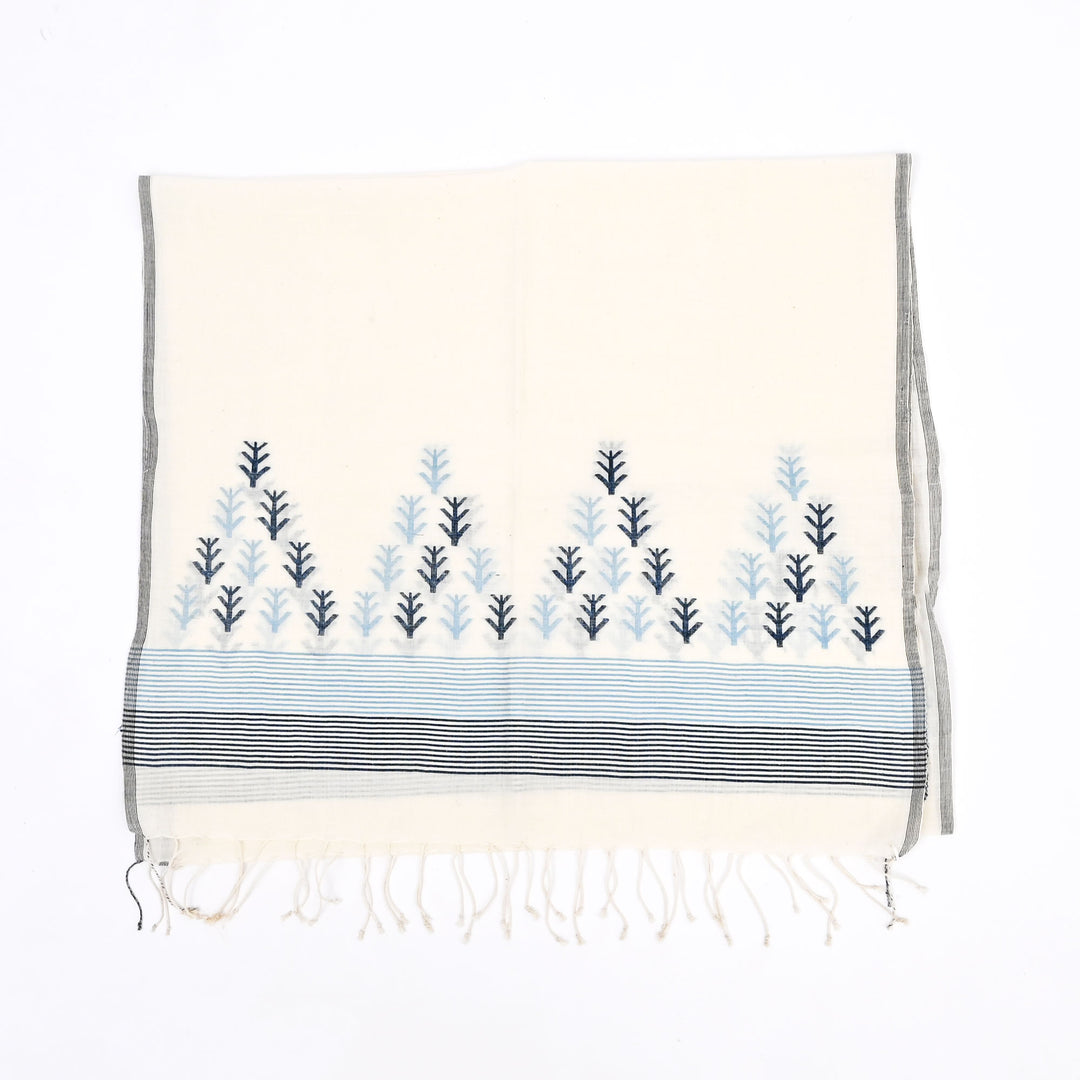 Artisan Jamdani Stole | Traditional Woven Scarf