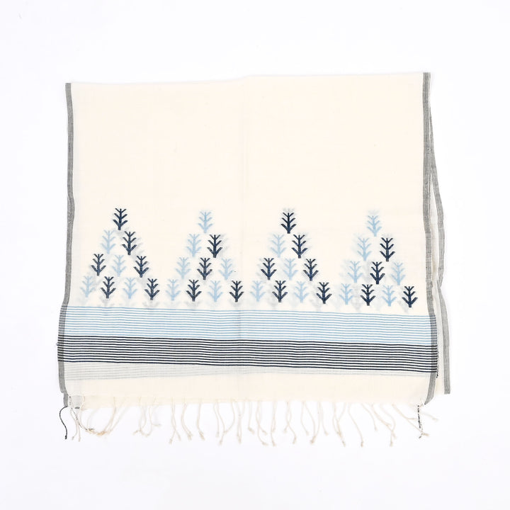 Artisan Jamdani Stole | Traditional Woven Scarf