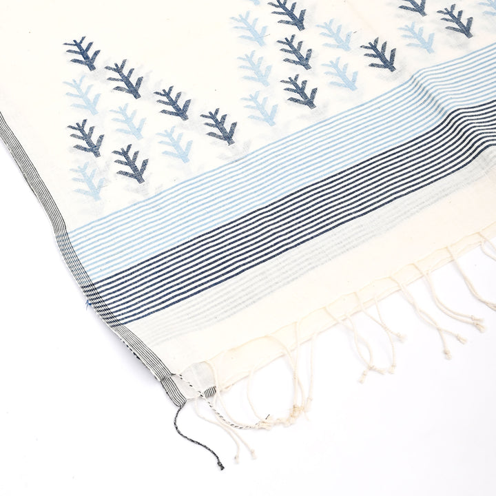 Artisan Jamdani Stole | Traditional Woven Scarf