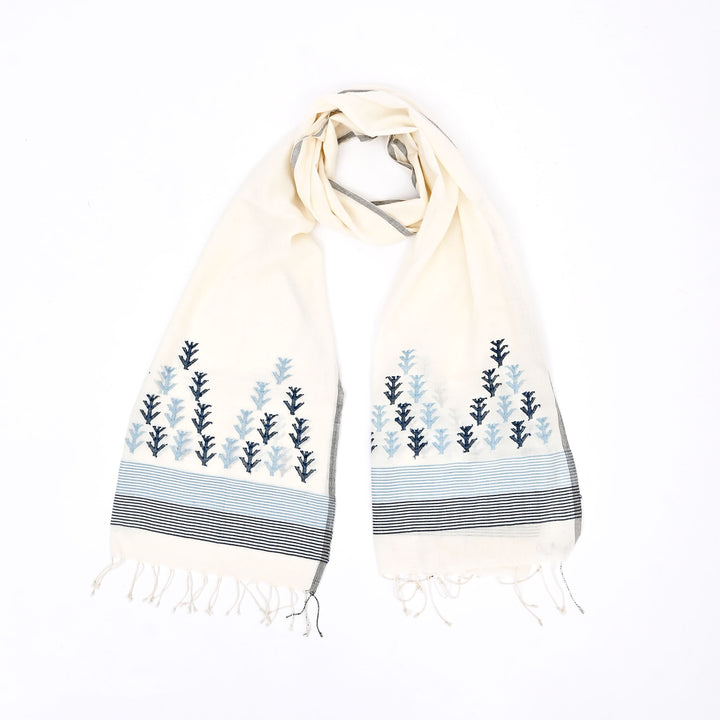 Artisan Jamdani Stole | Traditional Woven Scarf
