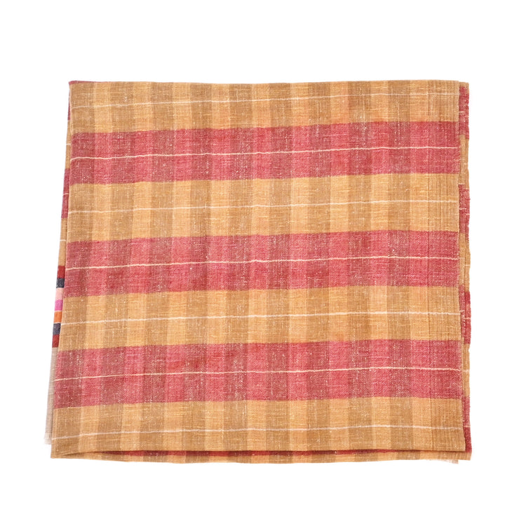 Handloom Pashmina Shawl | Golden Striped Wrap 40"x80"
