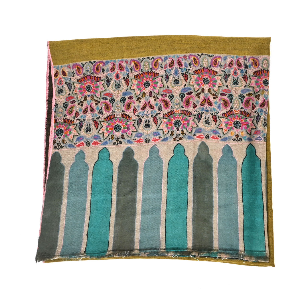 Sozni Pashmina Shawl - Multi-color, 80"x40"