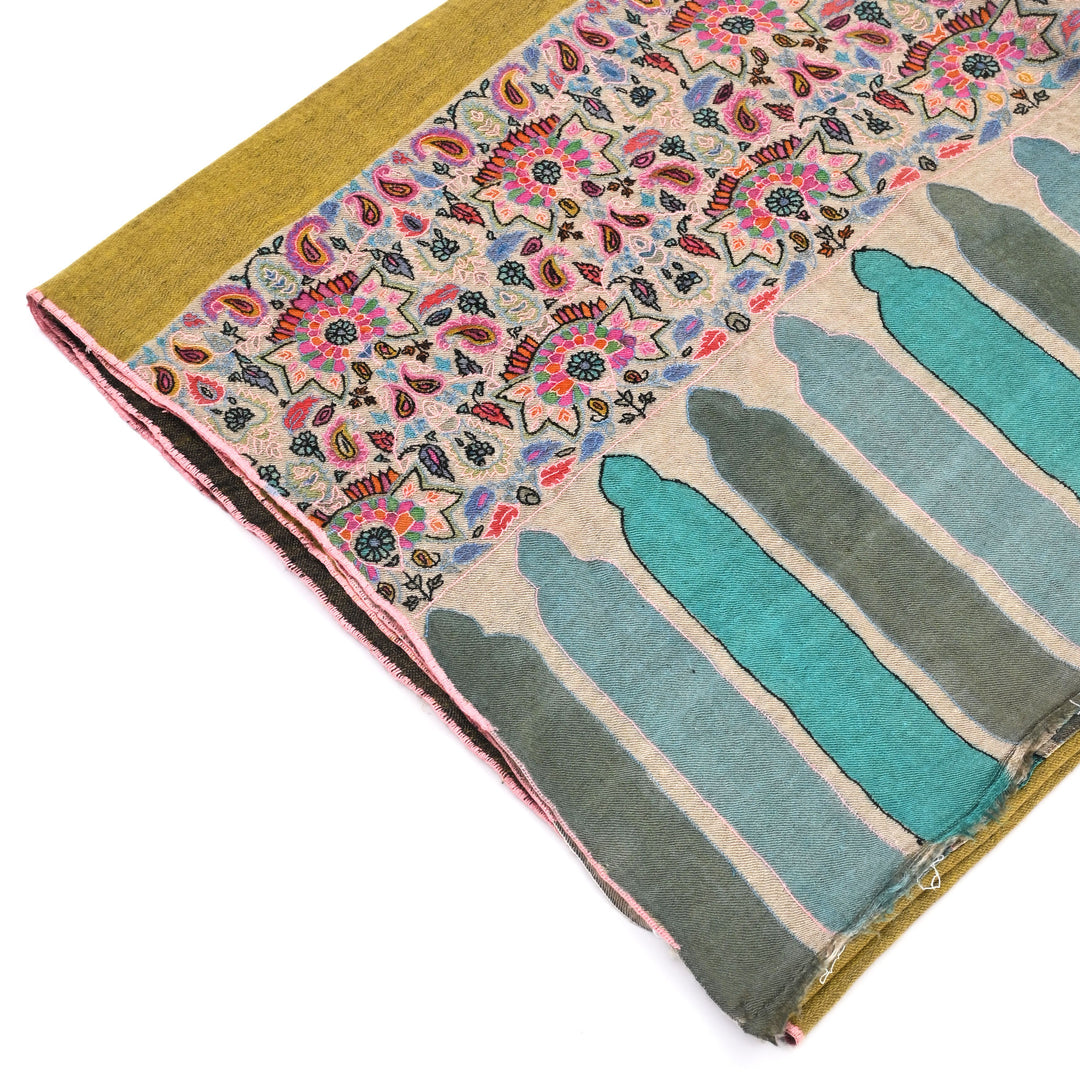 Sozni Pashmina Shawl - Multi-color, 80"x40"
